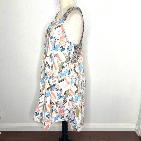 ANTHROPOLOGIE Maeve Textured Swing Mini Dress Criss Cross Back Size XL - Picture 6 of 14